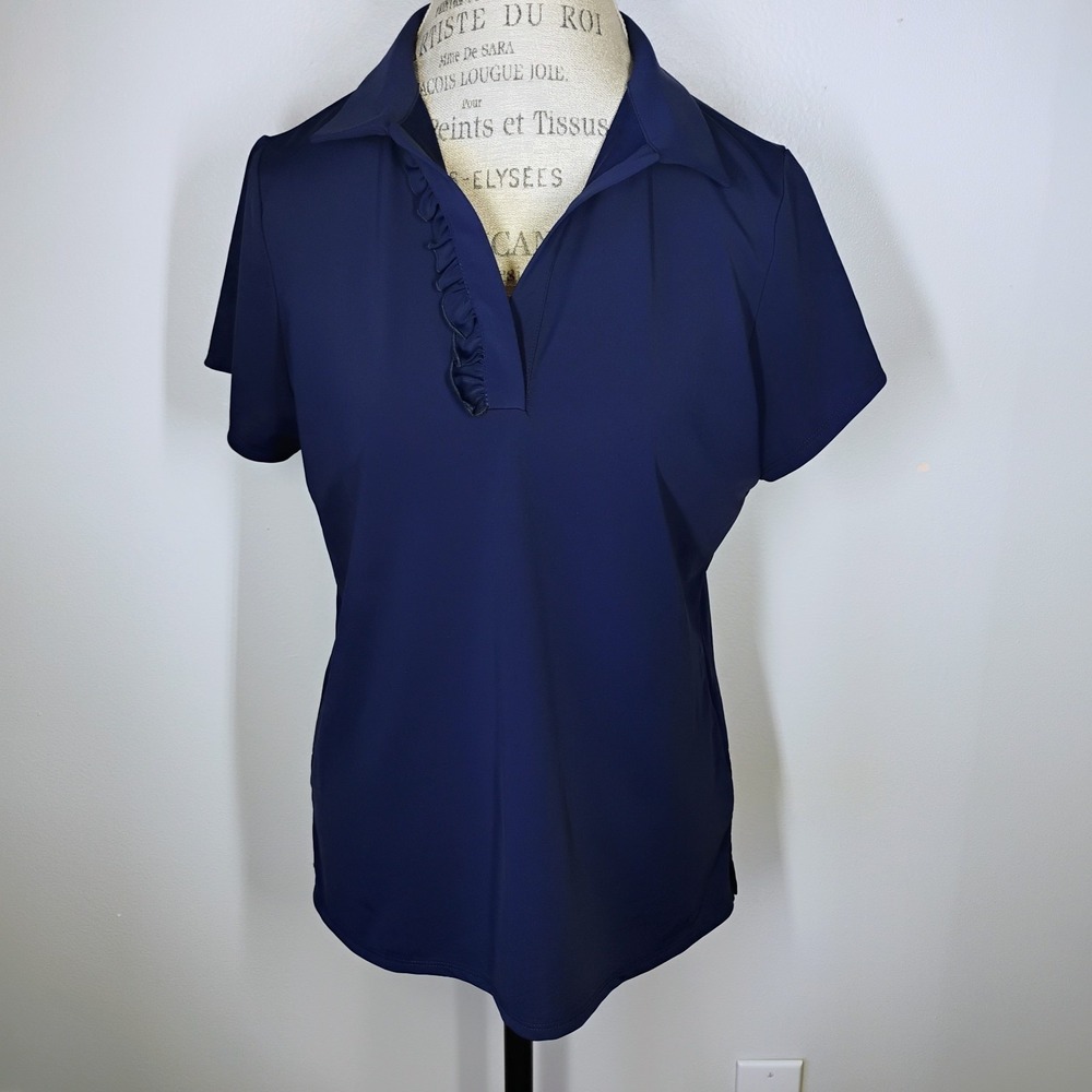 NWT Jude Connally Austin Polo Shirt Navy Blue XL Jude Cloth Ruffle Timeless Golf